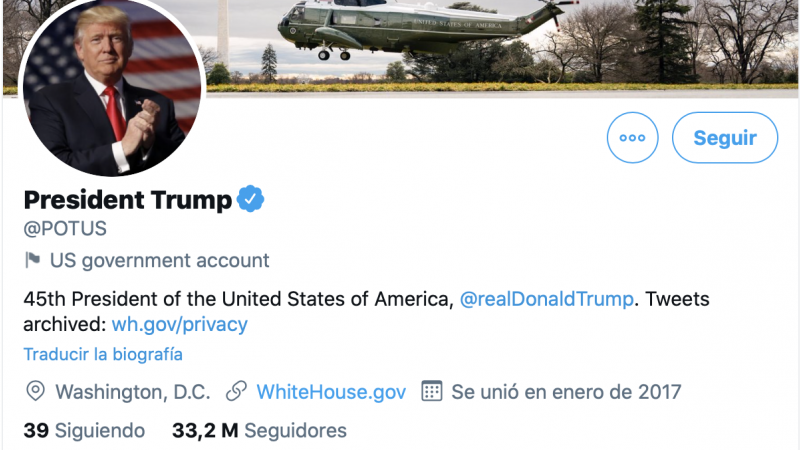 Cuenta de @POTUS.