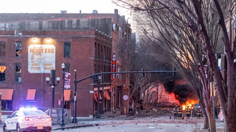 Vista general de la explosión en Nashville.