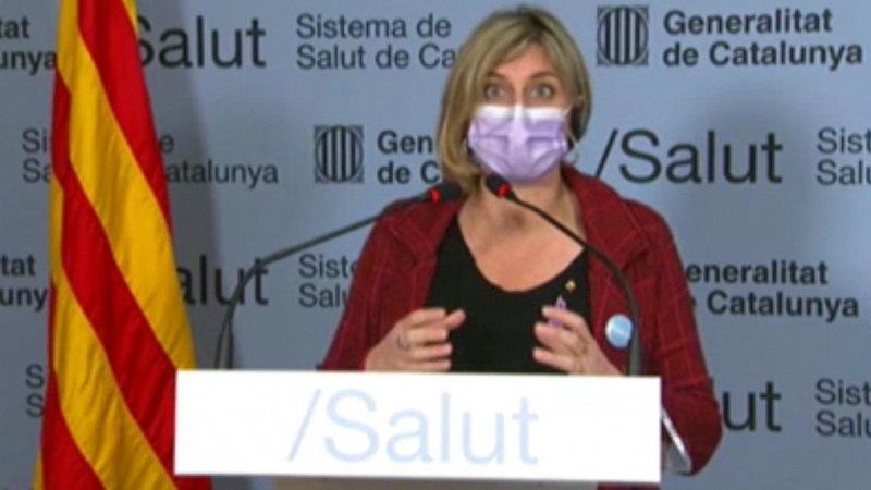 La consellera de Salut, Alba Vergés, en la roda de premsa d'aquest dilluns.