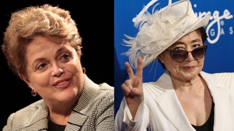 Yoko Ono y la expresidenta de Brasil Dilma Rousseff