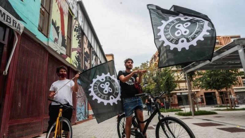 Repartidores de Rodant, la alternativa ética a Deliveroo en València.