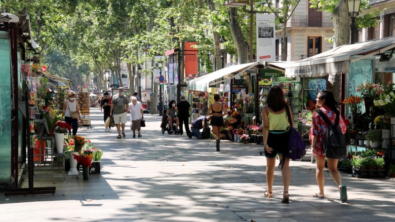 Una imatge de la Rambla de Barcelona.