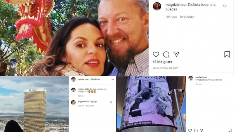 Imágenes subidas a su cuenta de Instagram por la esposa de David Morales durante sus viajes a Las Vegas.