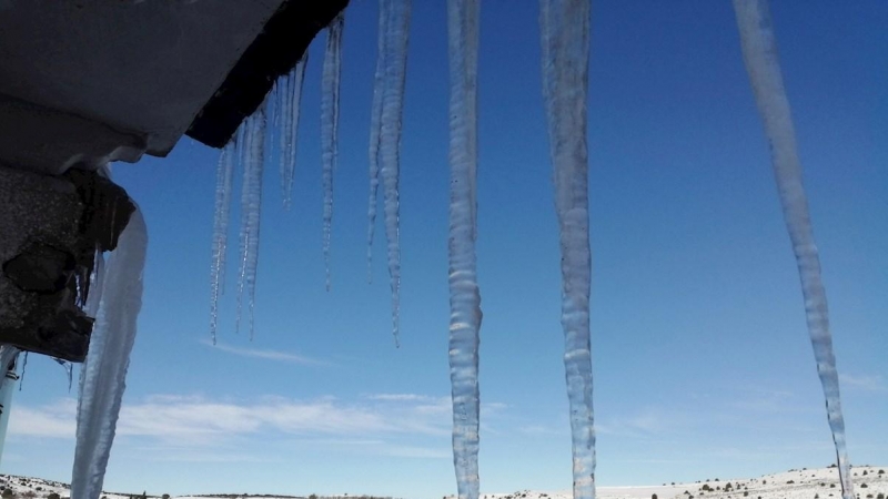 Paisaje nevado este jueves en la comarca de Molina de Aragón, Guadalajara