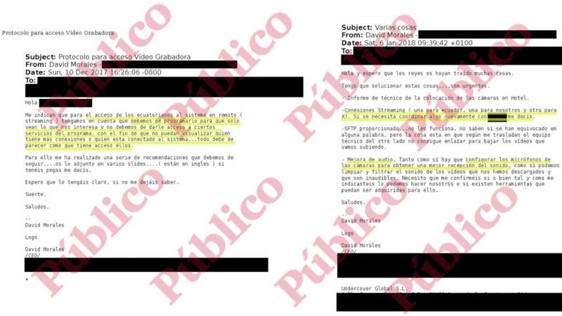 Mails de David Morales a sus 'mosqueteros' instruyéndoles para que oculten a los ecuatorianos que 'X' recibe también el streaming del espionaje a Assange.