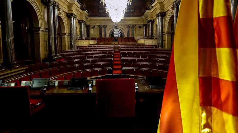 Aspecto del hemiciclo del Parlament de Catalunya.