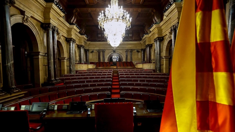 Aspecto del hemiciclo del Parlament de Catalunya.