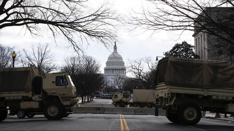 Perímetro de seguridad del Capitolio en los días previos a la investidura de Joe Biden.