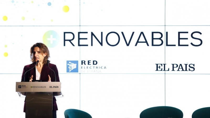 La ministra para la Transición Ecológica, Teresa Ribera, en una jornada sobre energía renovables. E.P./Óscar J.Barroso