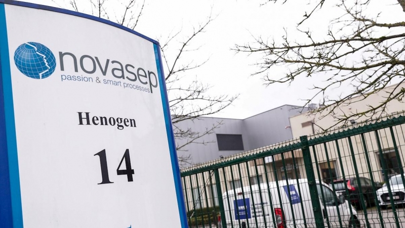 Vista exterior de Novasep, la planta de fabricación de vacunas que AstraZeneca tiene en Bélgica.