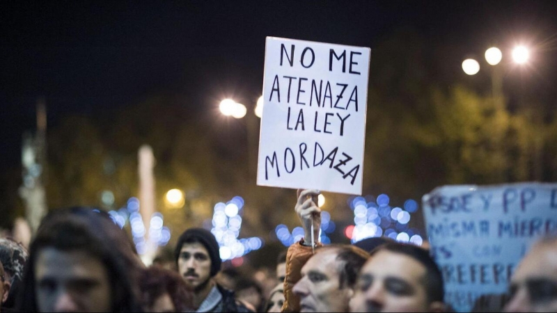 Imagen de archivo de una protesta contra la ley mordaza.