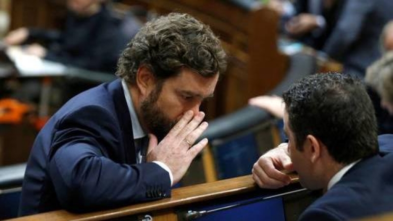 El portavoz de Vox en el Congreso, Iván Espinosa de los Monteros, junto al secretario general del PP, Teodoro García Egea.