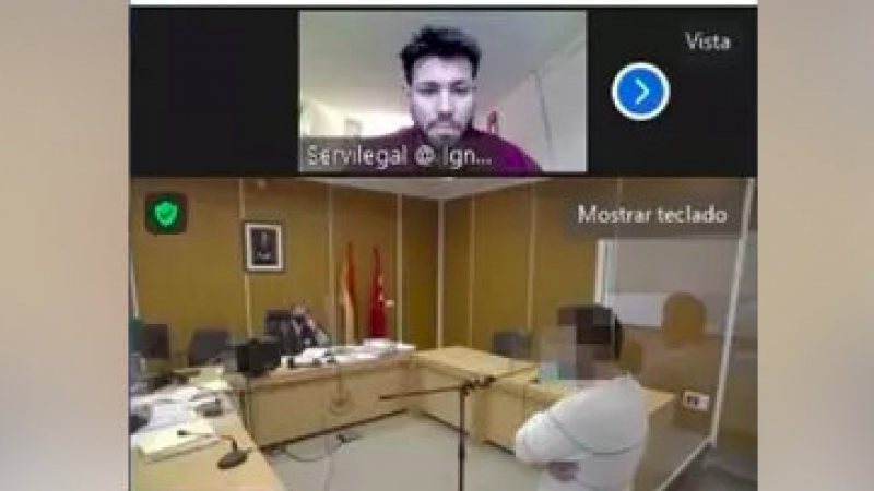 Un abogado defensor con covid-19 interviene por Zoom en un juicio penal en Madrid.