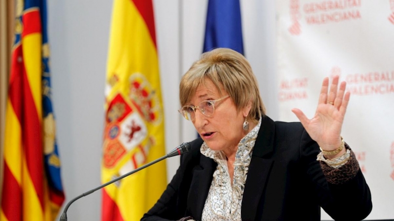 La Consellera de Sanidad, Ana Barceló, durante la rueda de prensa que ha ofrecido este martes.