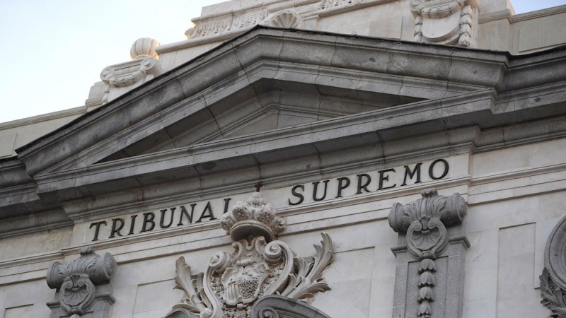 Detalle de la fachada del Tribunal Supremo, en Madrid.