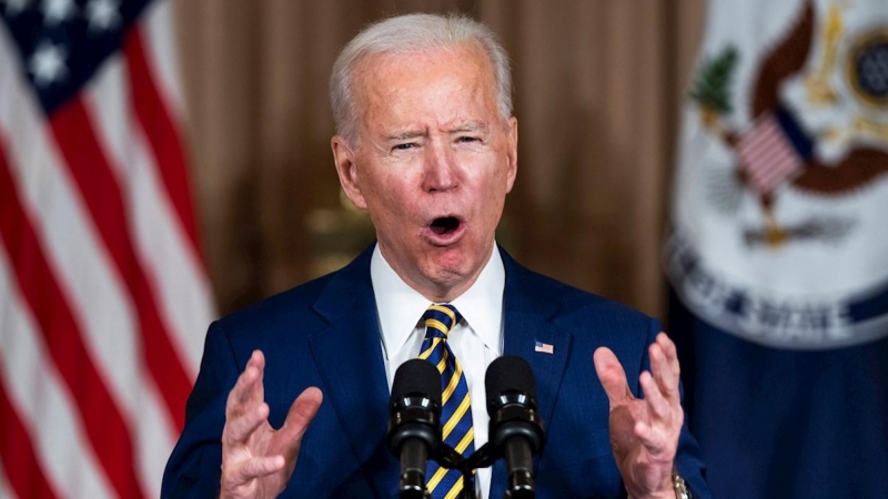 El presidente de EEUU, Joe Biden, durante su discurso de este jueves.