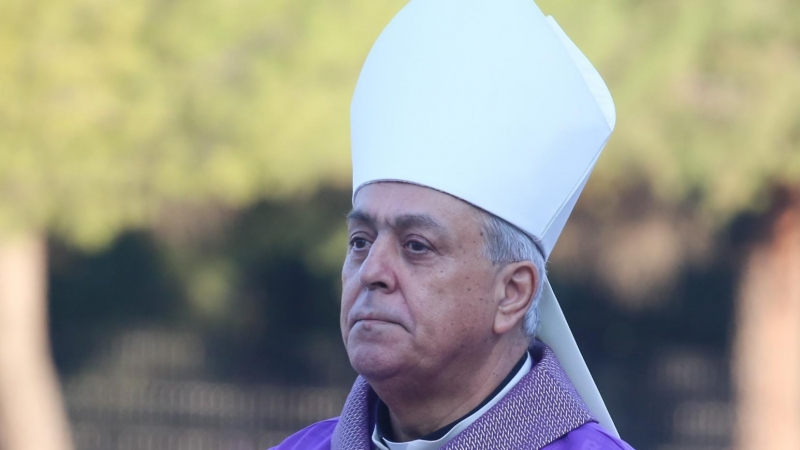 El obispo de Tenerife, Bernardo Álvarez, durante la peregrinación al Santuario del Sagrado Corazón del Cerro de los Ángeles en Getafe