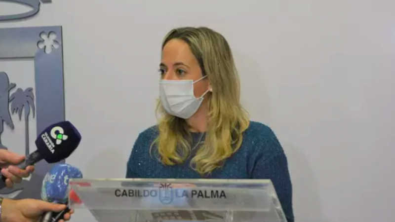 La consejera de Sanidad del Cabildo de La Palma, Susana Machín, en una rueda de prensa