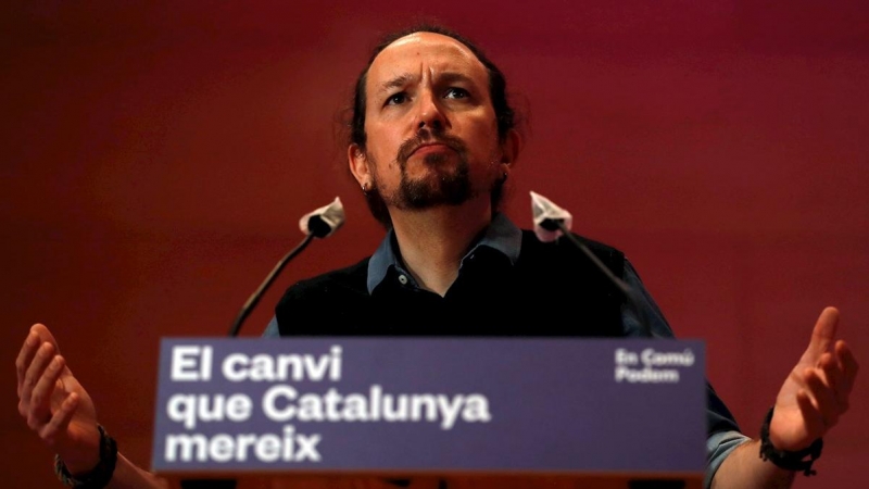 Pablo Iglesias, en el acto central de campaña de En Comú Podem para el 14F.