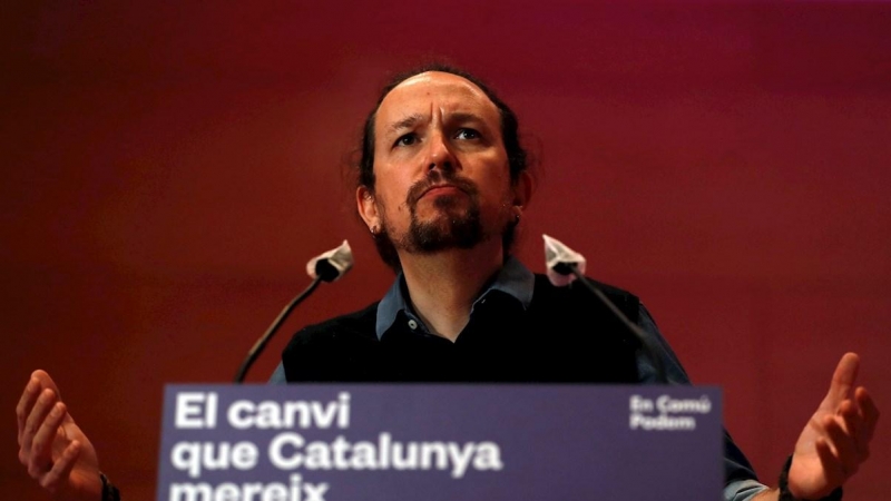 Pablo Iglesias, en el acto central de campaña de En Comú Podem para el 14F.