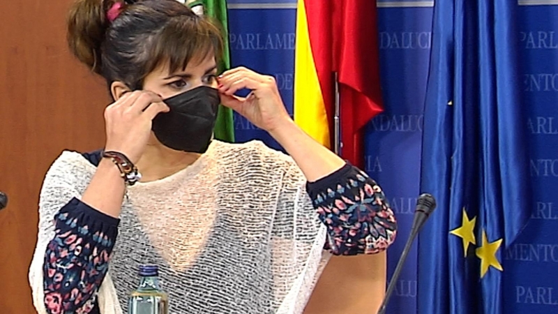 La diputada no adscrita Teresa Rodríguez en el Parlamento de Andalucía