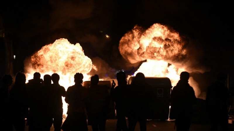 Protestas en Barcelona en apoyo a Hasél