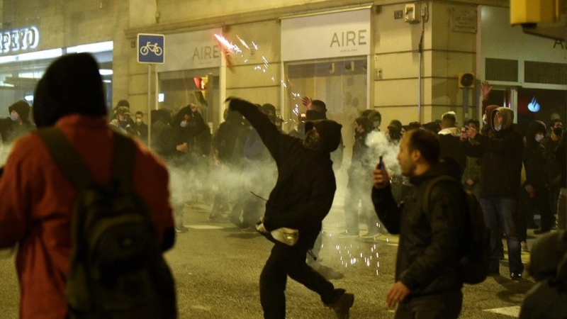 Protestas en Barcelona en apoyo a Hasél