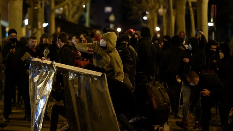 Protestas en Barcelona en apoyo a Hasél