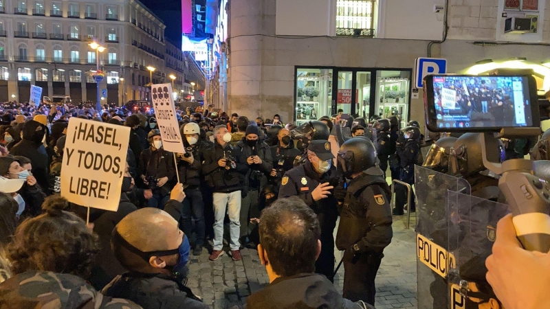 Un momento de la concentración en la Puerta del Sol.