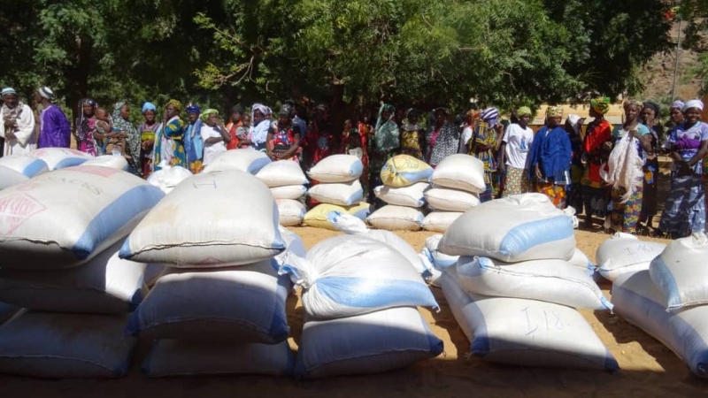 Distribución de víveres en Burkina Faso.