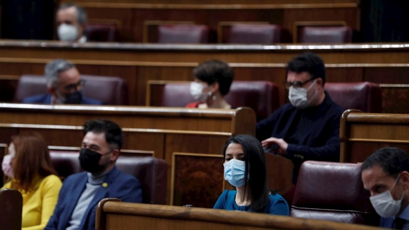 La líder de Ciudadanos, Inés Arrimadas, durante el pleno.