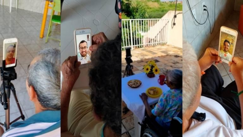 Llamadas telefónicas de voluntarios de Santander Brasil a personas mayores de 60 años para acompañarlos durante la cuarentena