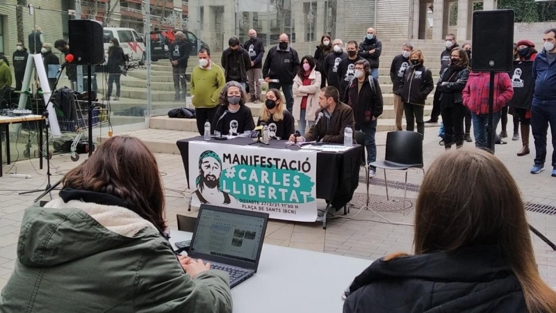 La roda de premsa celebrada a Sants.