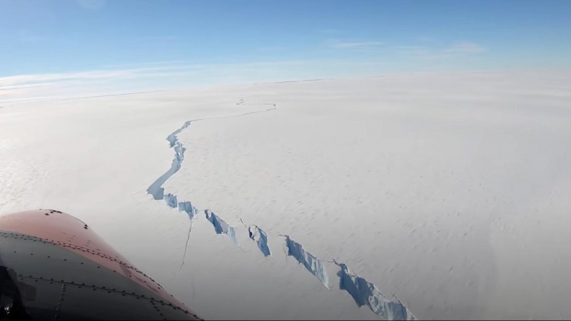 Imagen del desprendimento en la Antártida.