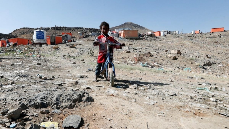 Campo de refugiados en Yemen