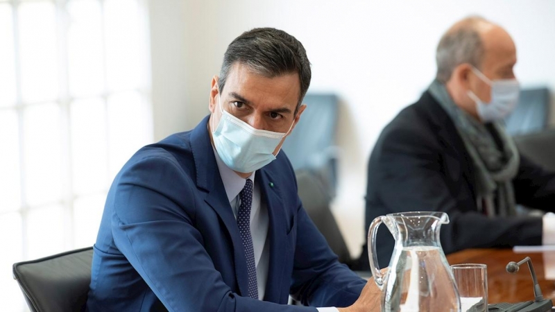 03/03/2021. Imagen de archivo del presidente del Gobierno, Pedro Sánchez, presidiendo la reunión sobre certificados de vacunación. - EFE