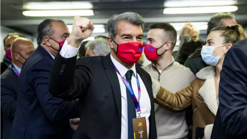 Joan Laporta, elegido nuevo presidente del FC Barcelona tras las elecciones celebradas este domingo 7 de marzo de 2021.