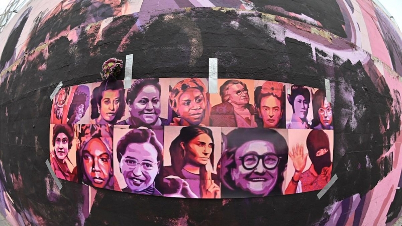 Mural feminista 'La unión hace la fuerza' del barrio de Ciudad Lineal destrozado