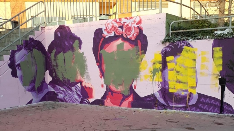 Réplica del mural feministra de Ciudad Lineal en Getafe