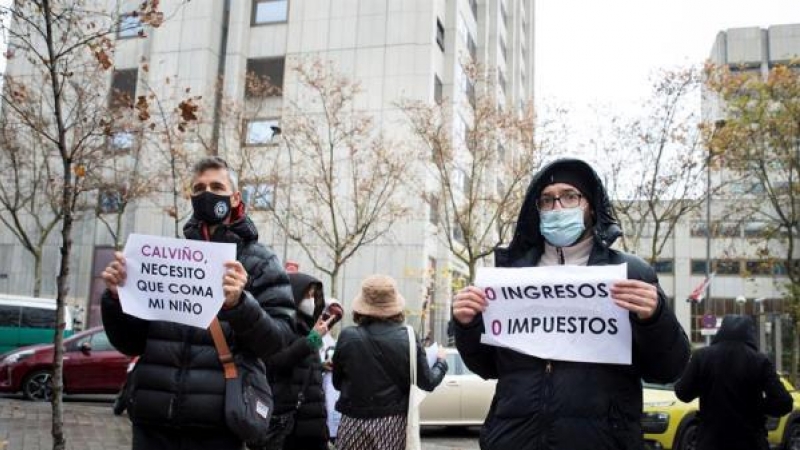 Una protesta de empresarios y trabajadores del ocio nocturno en Madrid.