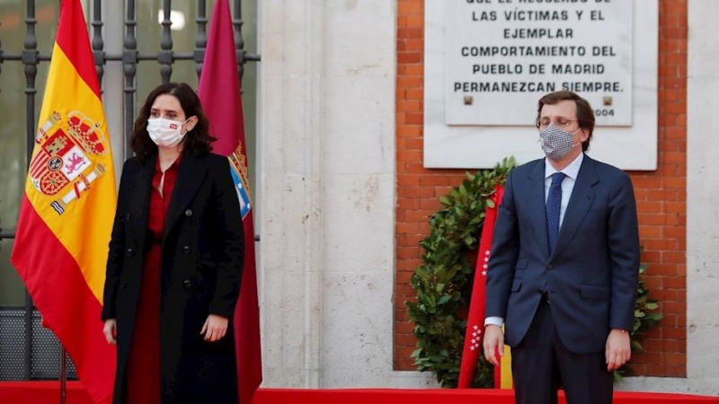 Isabel Díaz Ayuso, quien este miércoles convocó elecciones en Madrid, en el homenaje a las víctimas del 11-M.