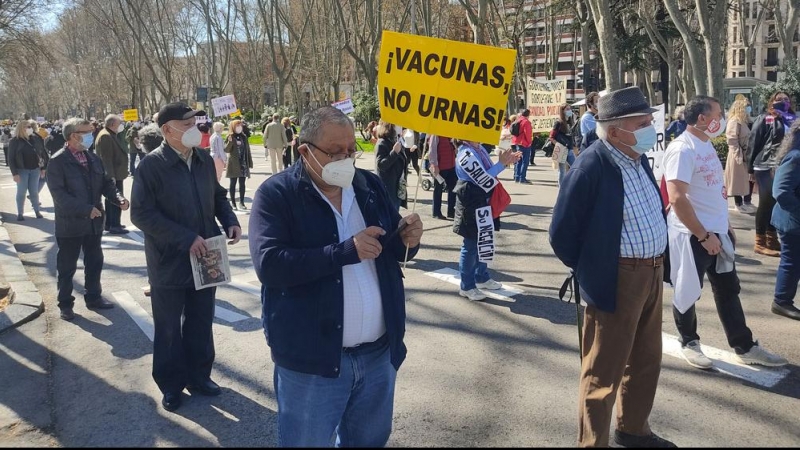 Protesta de la Marea Blanca en Madrid este domingo.