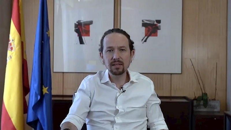 Un momento del vídeo en el que Pablo Iglesias ha anunciado su intención de salir del Ejecutivo para presentarse como candidato a las elecciones en Madrid.