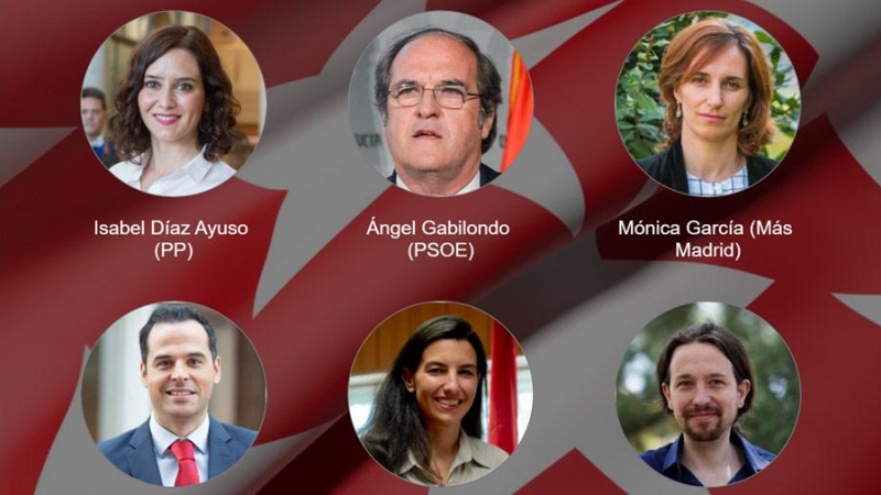 Los candidatos a presidir la Comunidad de Madrid.