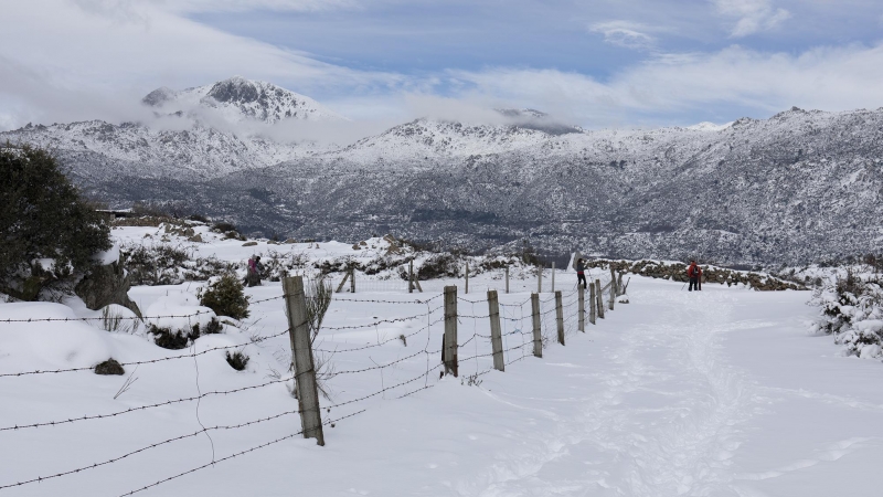 La Sierra de Madrid, cubierta por nieve tras la nevada fruto del temporal Filomena por la Comunidad de Madrid (España), a 10 de enero de 2021.