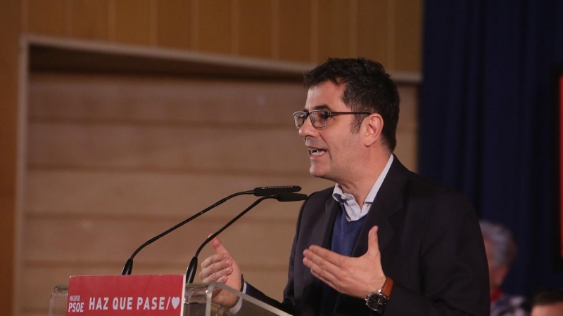 El secretario de la Presidencia del Gobierno, Félix Bolaños, interviene en un acto electoral del PSOE en Pinto, en abril de 2019. E.P./Ricardo Rubio