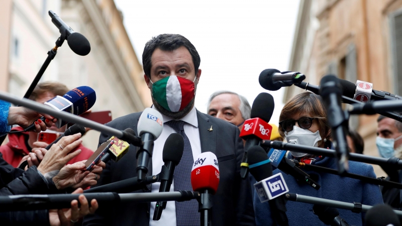 Imagen de archivo del líder de extrema derecha italiana, Matteo Salvini. - Reuters