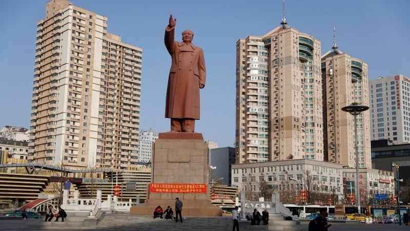 Estatua de Mao Zedong, en China.
