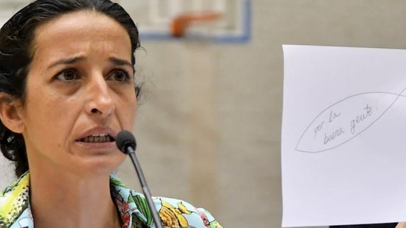 Patricia Ramírez, la madre del niño Gabriel Cruz, asesinado por la expareja del padre, Ana Julia Quezada, durante una rueda de prensa hoy en Almería.