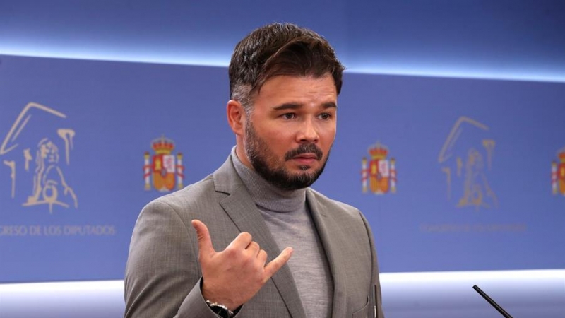 El portavoz de ERC, Gabriel Rufián, en el Congreso.